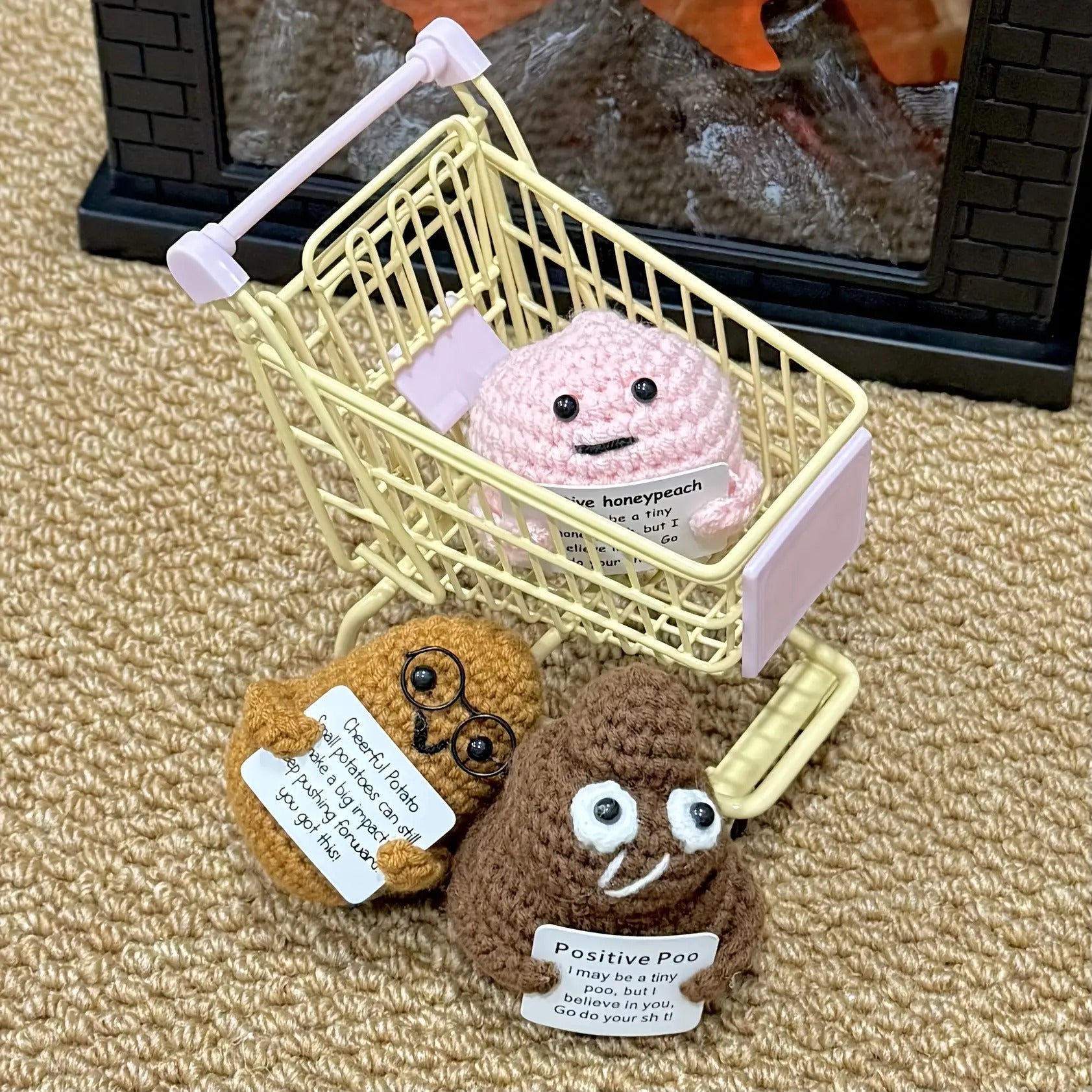Handmade Emotional Support Crochet Dolls Set - 20 Positive Animal Flowers with Motivational Cards - Perfect Gift for Teacher Appreciation, Graduation, Birthday & Christmas