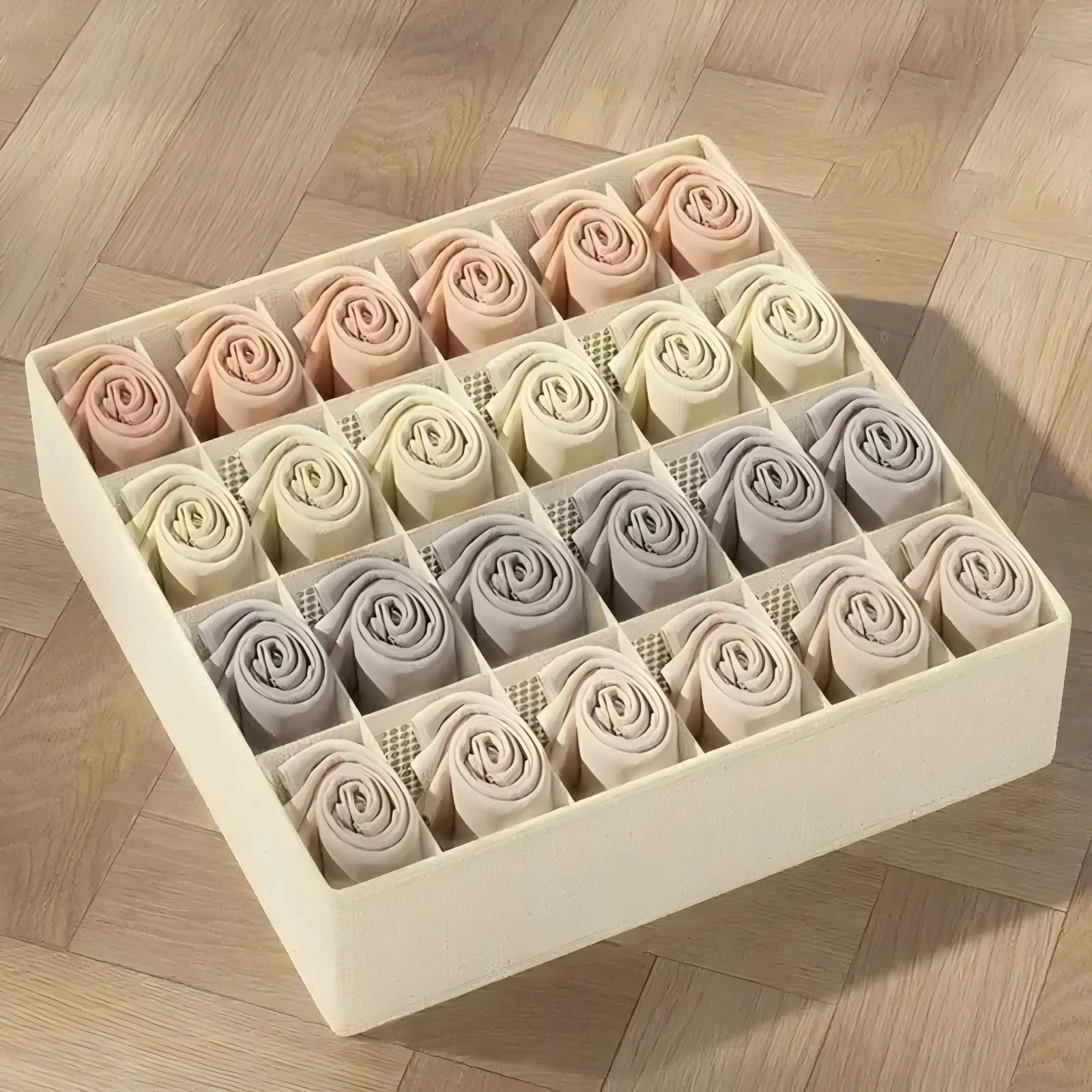 Drawer Organizer Boxes Set - Multi-Compartment Storage for Underwear, Bras & Socks