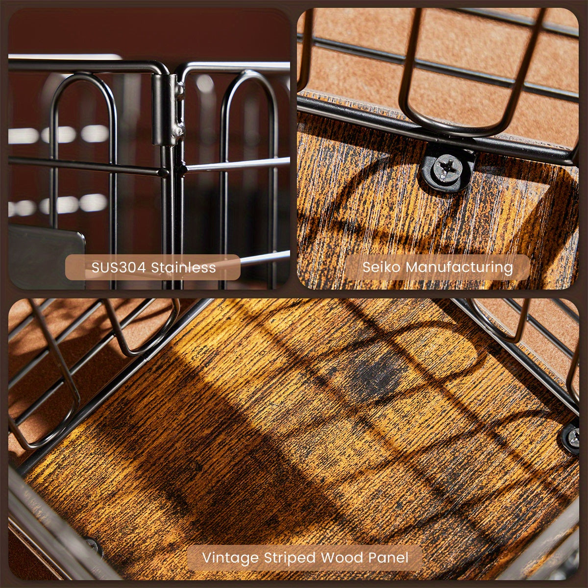 Black Wood & Iron K-Cup Holder with Double Storage Drawers - Coffee Station Organizer Rack for Capsules & Accessories