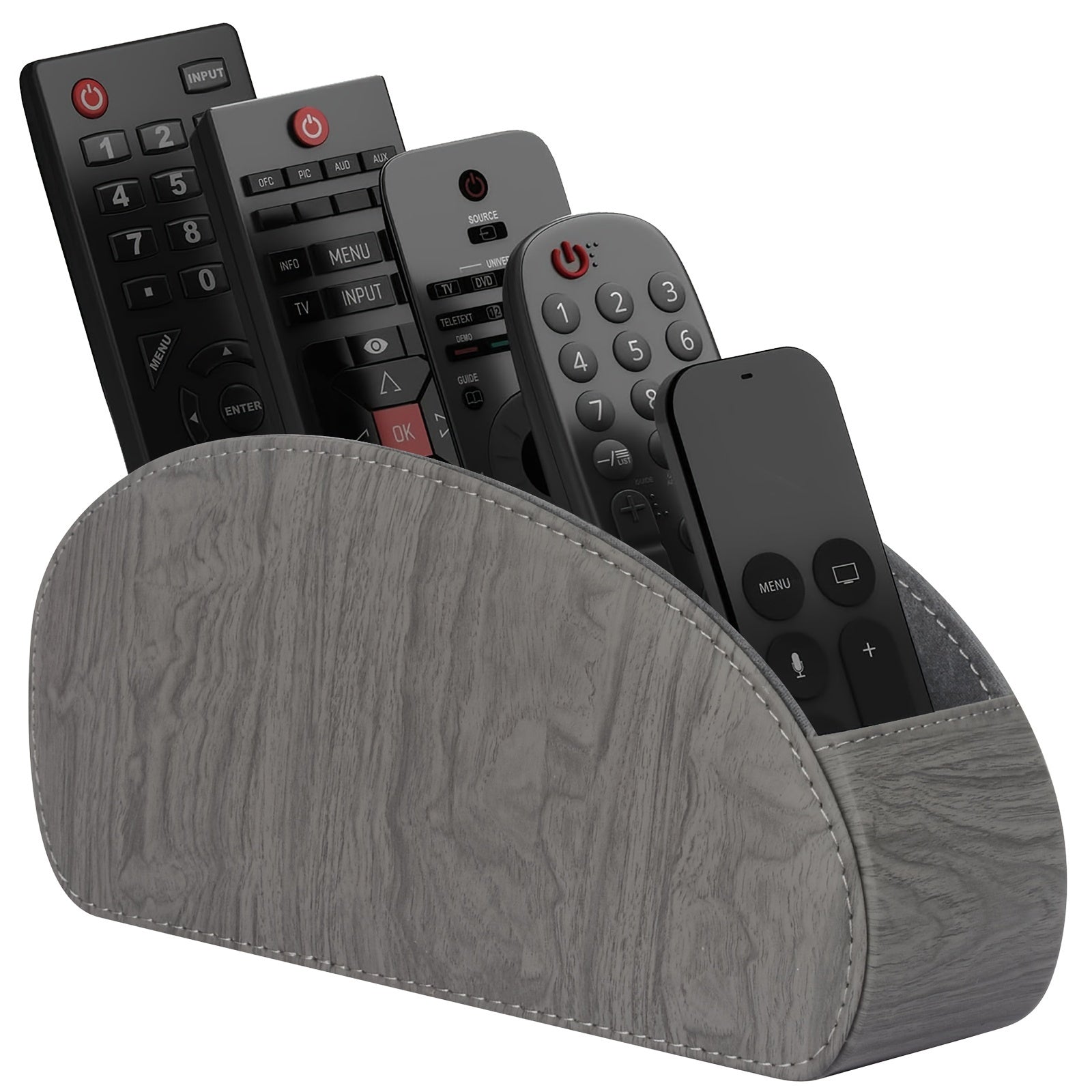Multicolor Leather Remote Holder - 5 Compartment TV Organizer