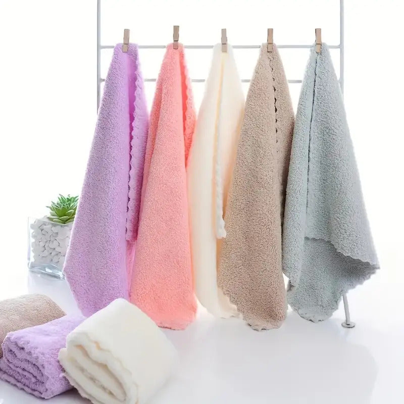20pcs Solid Color Washcloth Set – Soft, Absorbent Small Towels for Home & Bathroom, 9.8" x 9.8"