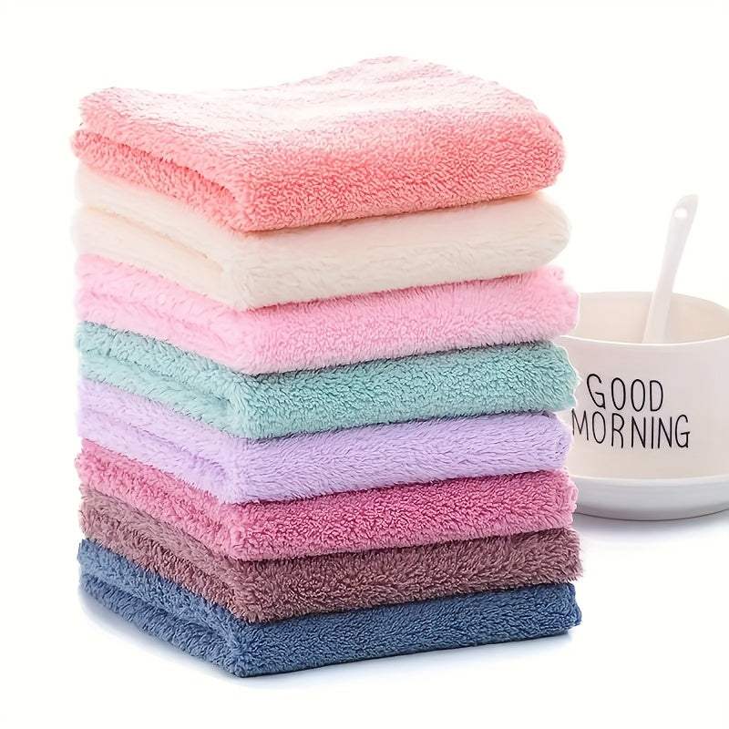 20pcs Solid Color Washcloth Set – Soft, Absorbent Small Towels for Home & Bathroom, 9.8" x 9.8"