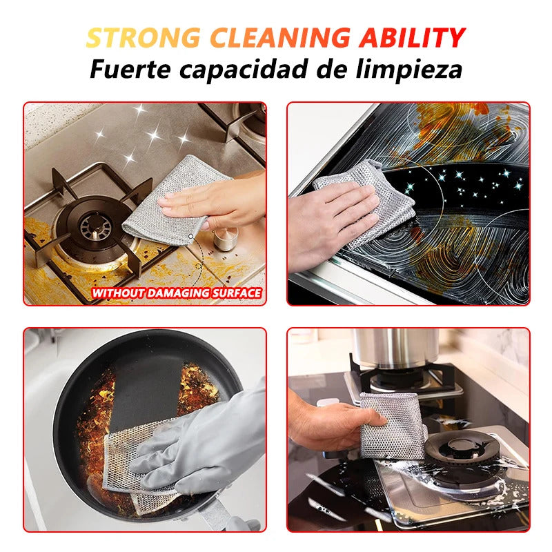 Magic Wire Grid Cleaning Cloth - Multipurpose Miracle Dishwashing Net for Kitchen & Home