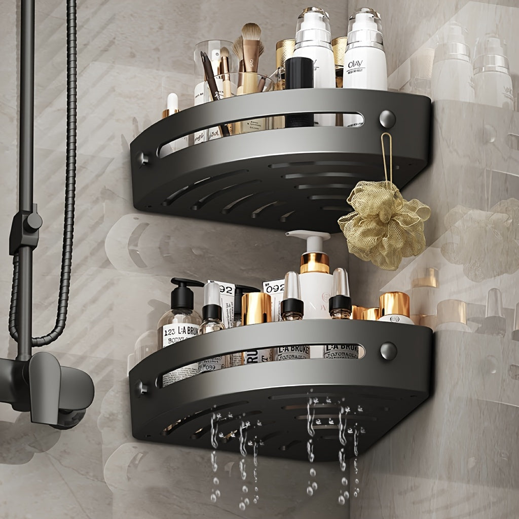 2-Pack Corner Shower Caddy - No Drill Wall Mount Shelves