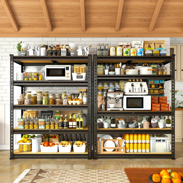 Heavy-duty 5-tier metal shelving unit for garage storage