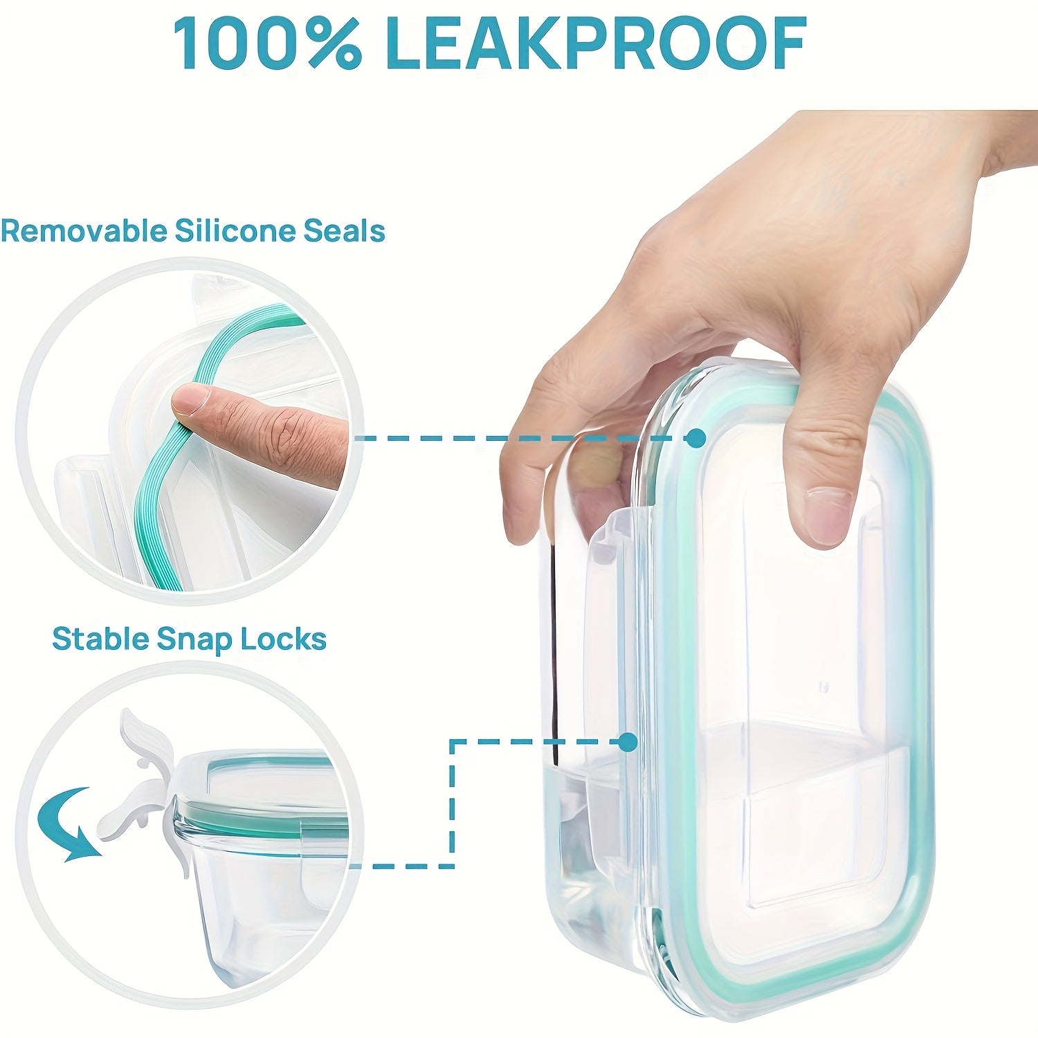 8-Pack Premium Glass Food Storage Containers with Airtight Lids – Leak-Proof, Microwave, Oven, Freezer & Dishwasher Safe – BPA-Free, Stain-Resistant, Easy to Clean – Ideal for Meal Prep & Bento Lunch