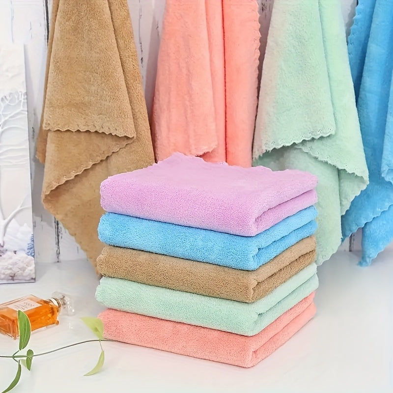 20pcs Solid Color Washcloth Set – Soft, Absorbent Small Towels for Home & Bathroom, 9.8" x 9.8"