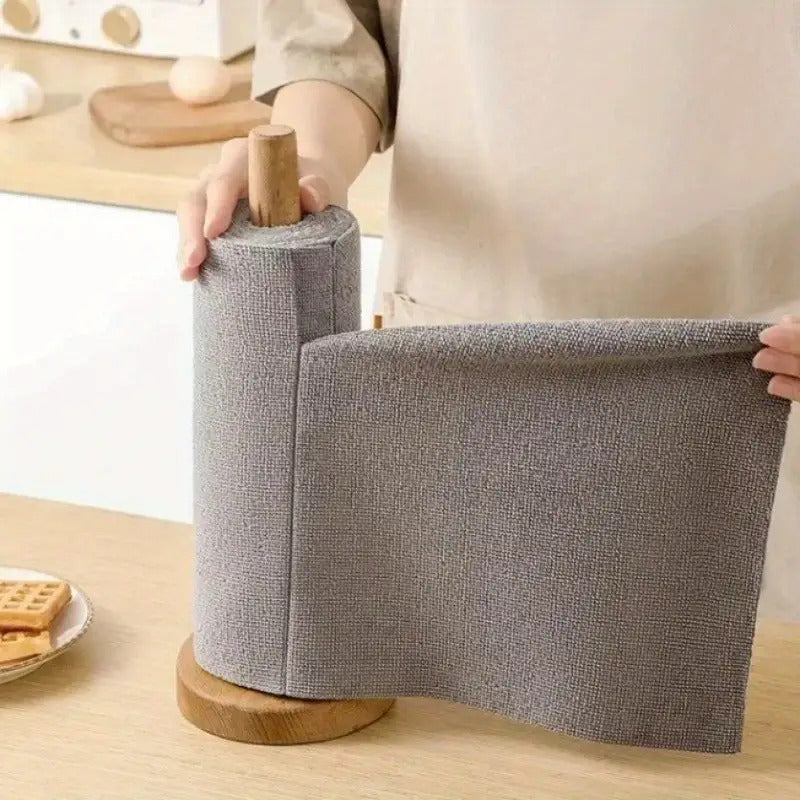 30pcs Reusable Microfiber Cleaning Cloth Roll – Absorbent, Lint-Free, Multipurpose Kitchen & Home Towels