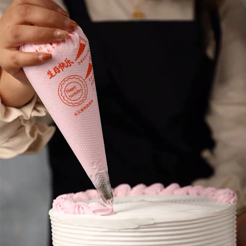 100 PCS Thick Disposable Pastry Bags - Professional Cake Cream Piping & Icing Bags for Baking Decoration