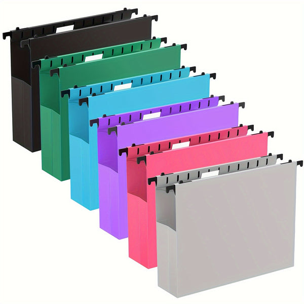 Heavy-duty hanging file folders 6-pack in assorted colors with 2-inch expansion