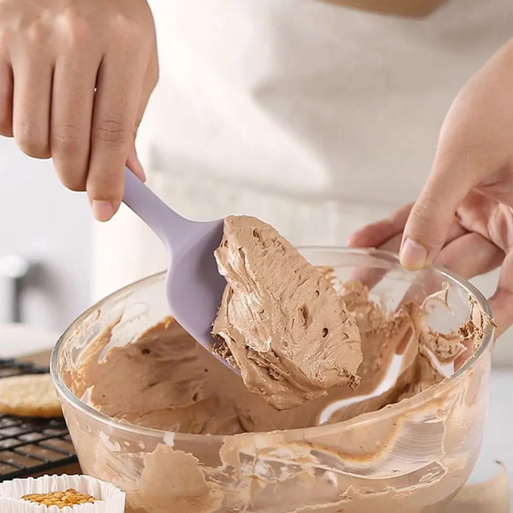 Premium Silicone Baking Spatula Set - Non-Stick Cream Cake Scraper for Pastry, Batter & Salad Mixing