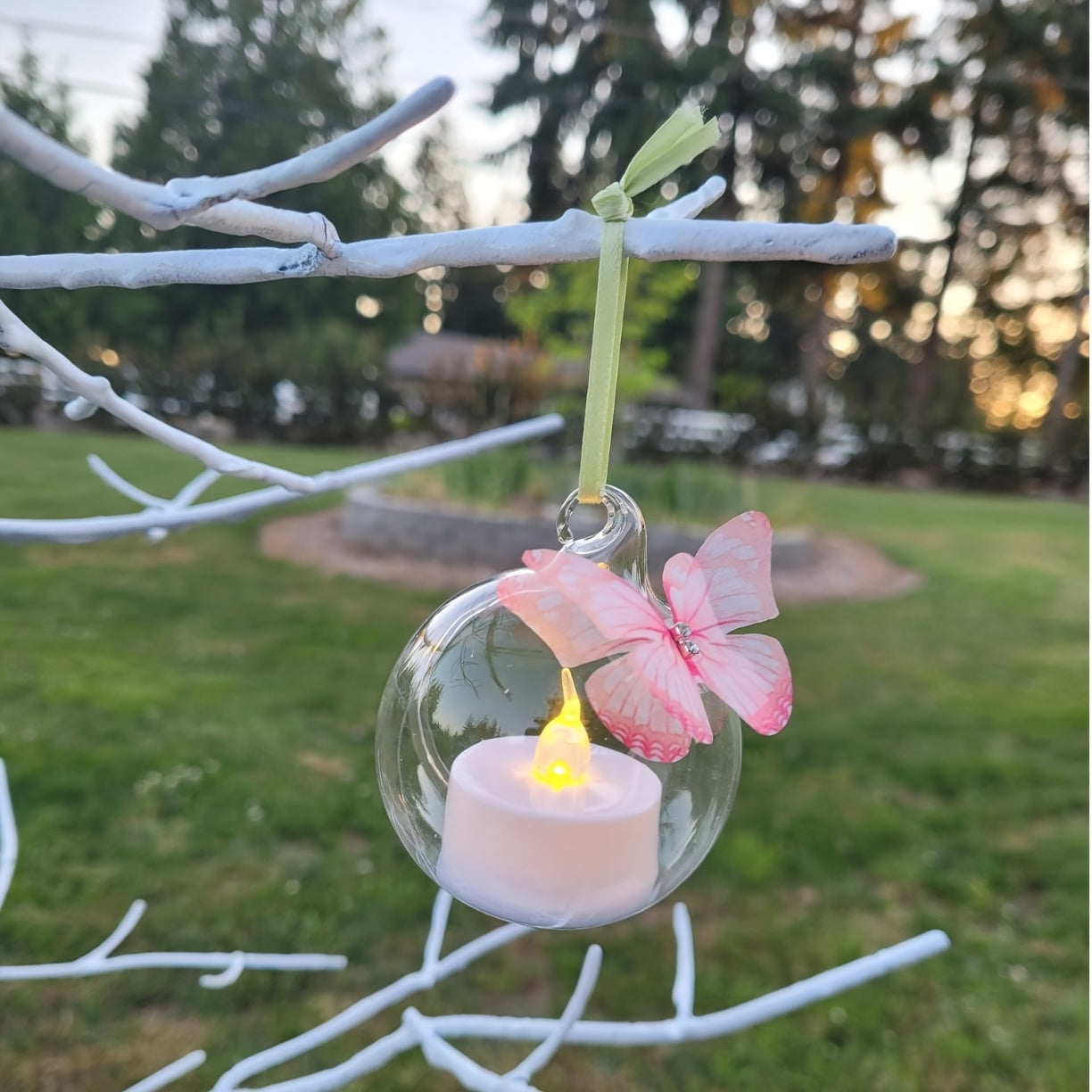 Hanging Glass Tealight Holders Set of 24 - Mini Clear Globe Candle Holders 6cm
