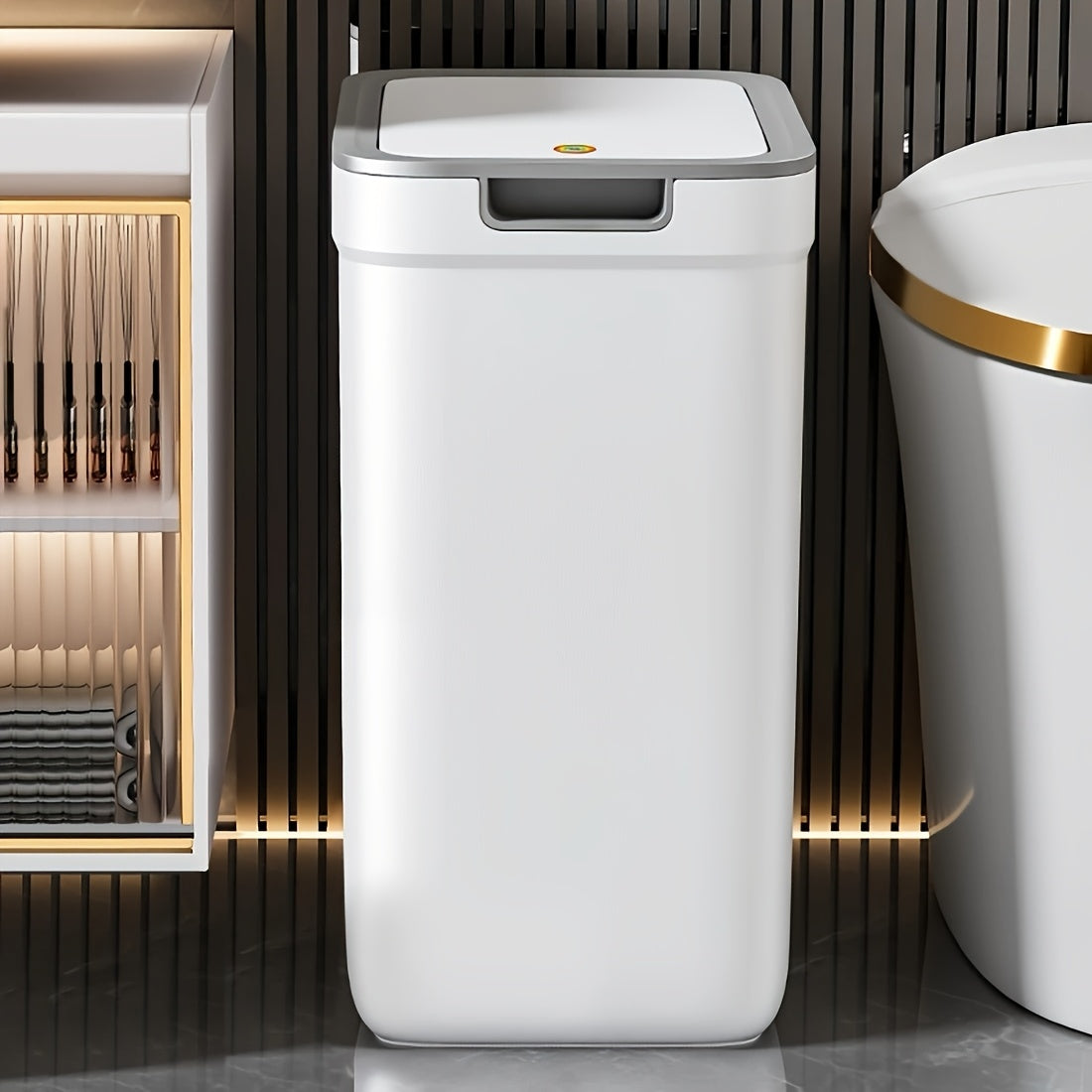 Touchless Wall Mount Bathroom Trash Can - Odor Sealing
