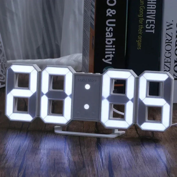 3D LED Digital Wall Clock - Modern Smart Display Clock with Temperature & Multiple Alarms