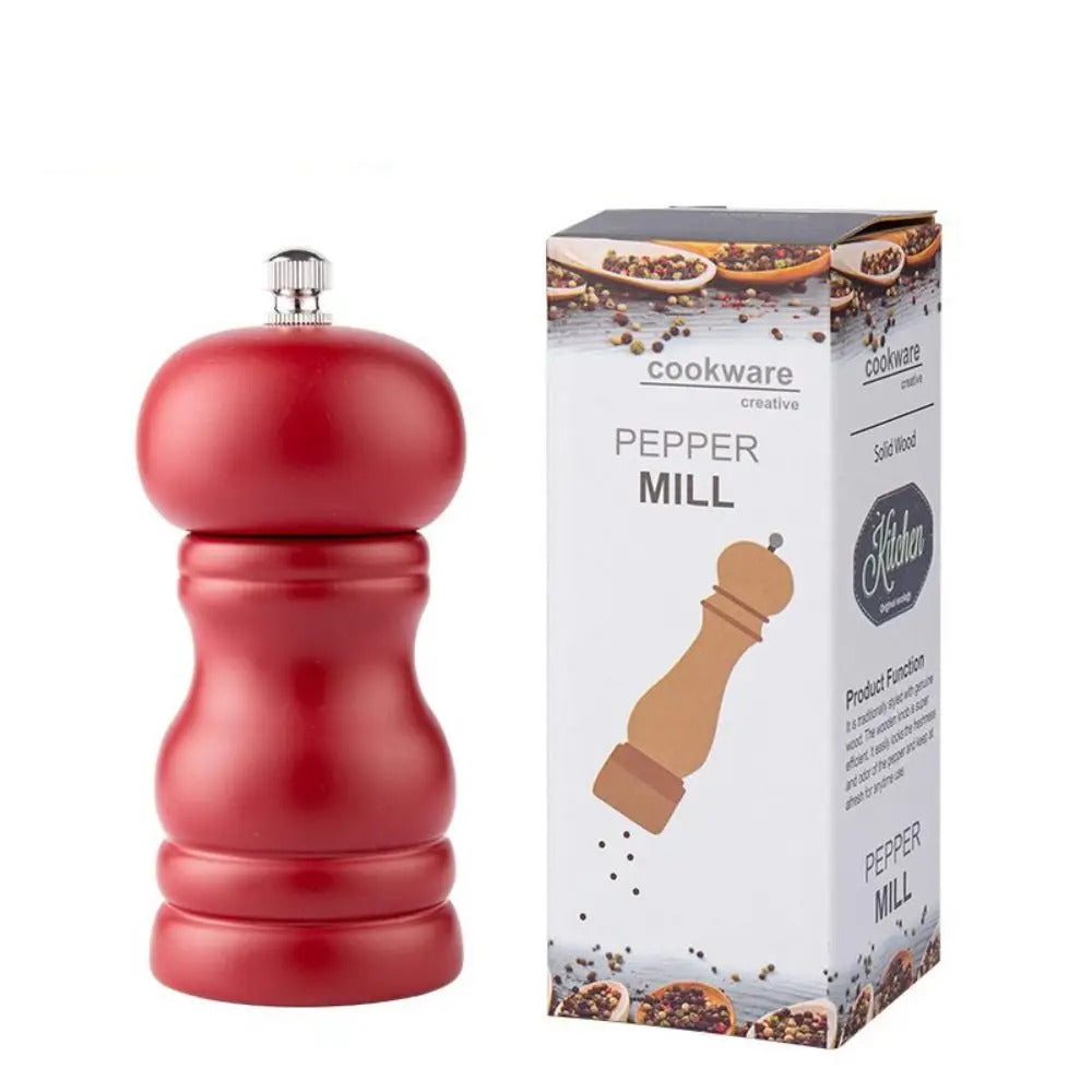 Premium Wooden Salt & Pepper Grinder Set - Handcrafted Manual Spice Mill with Adjustable Coarseness