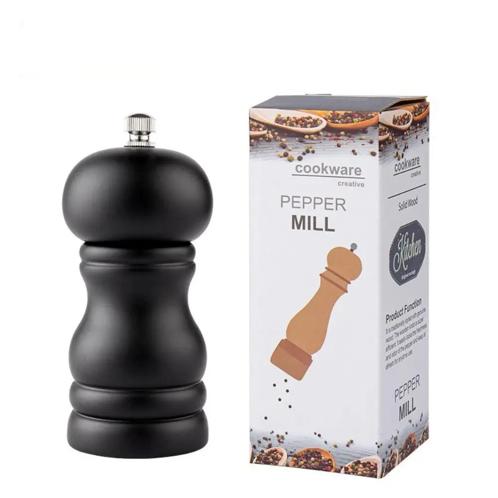 Premium Wooden Salt & Pepper Grinder Set - Handcrafted Manual Spice Mill with Adjustable Coarseness