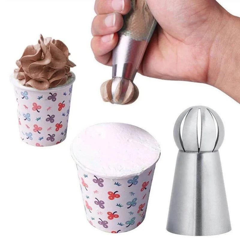 3Pcs Professional Stainless Steel Pastry Tips Set - Icing Nozzles for Cupcake, Cake Decorating & Puff Baking