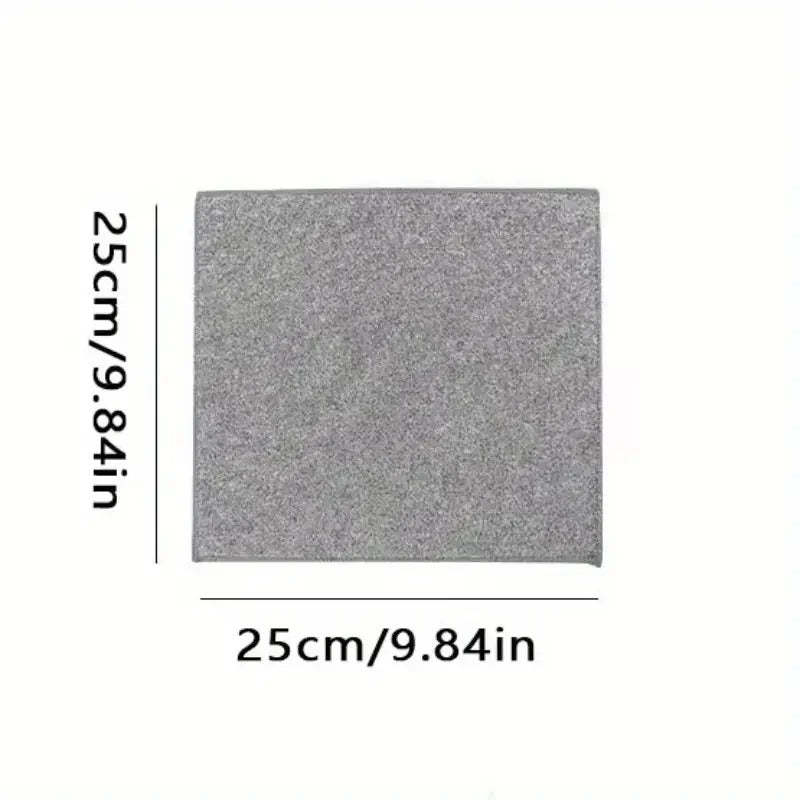 Ultra-fine microfiber kitchen towels set in light gray showing premium cleaning cloths