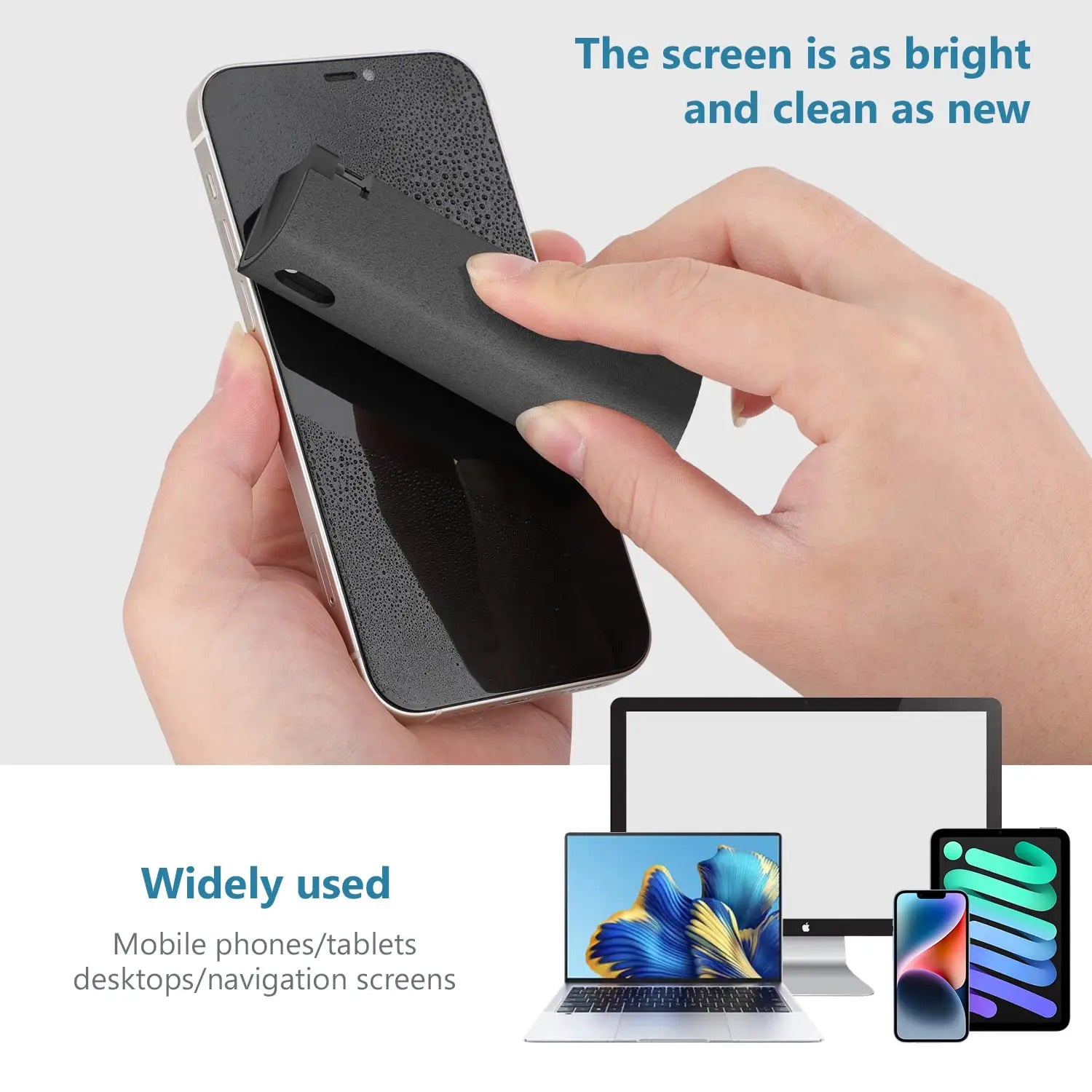 2-in-1 Microfiber Screen Cleaner Set - Spray Bottle & Cloth for Phone, iPad, Computer & Glasses