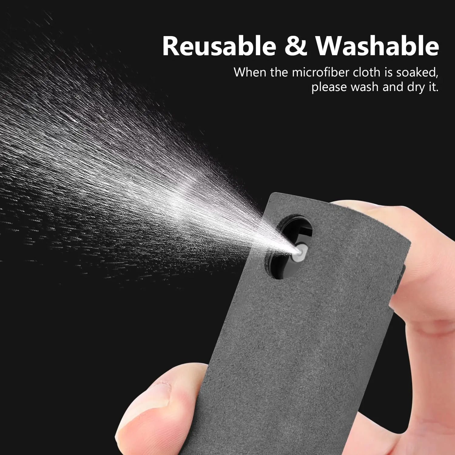 2-in-1 Microfiber Screen Cleaner Set - Spray Bottle & Cloth for Phone, iPad, Computer & Glasses