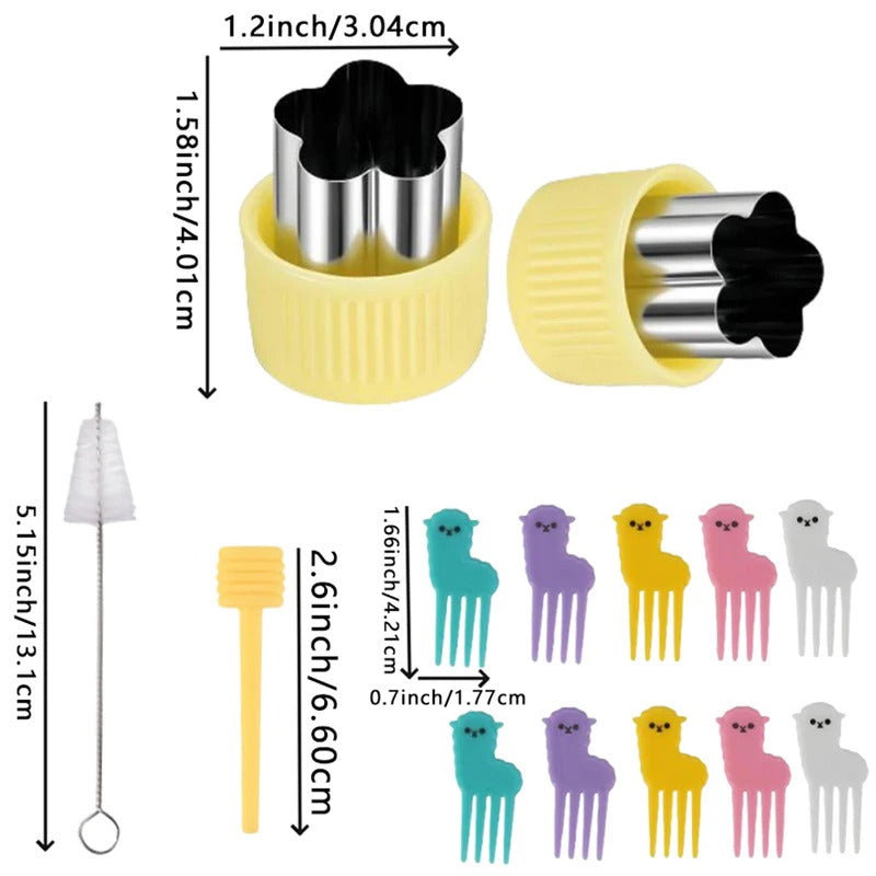 20PCS Stainless Steel Fruit & Vegetable Cutter Set - Star/Heart Cookie Embossing Molds