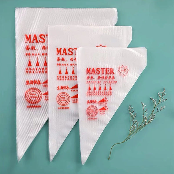100 PCS Thick Disposable Pastry Bags - Professional Cake Cream Piping & Icing Bags for Baking Decoration
