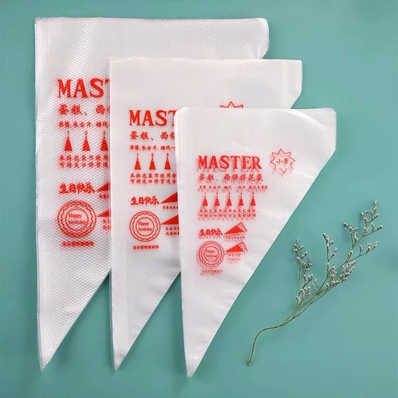 100 PCS Thick Disposable Pastry Bags - Professional Cake Cream Piping & Icing Bags for Baking Decoration