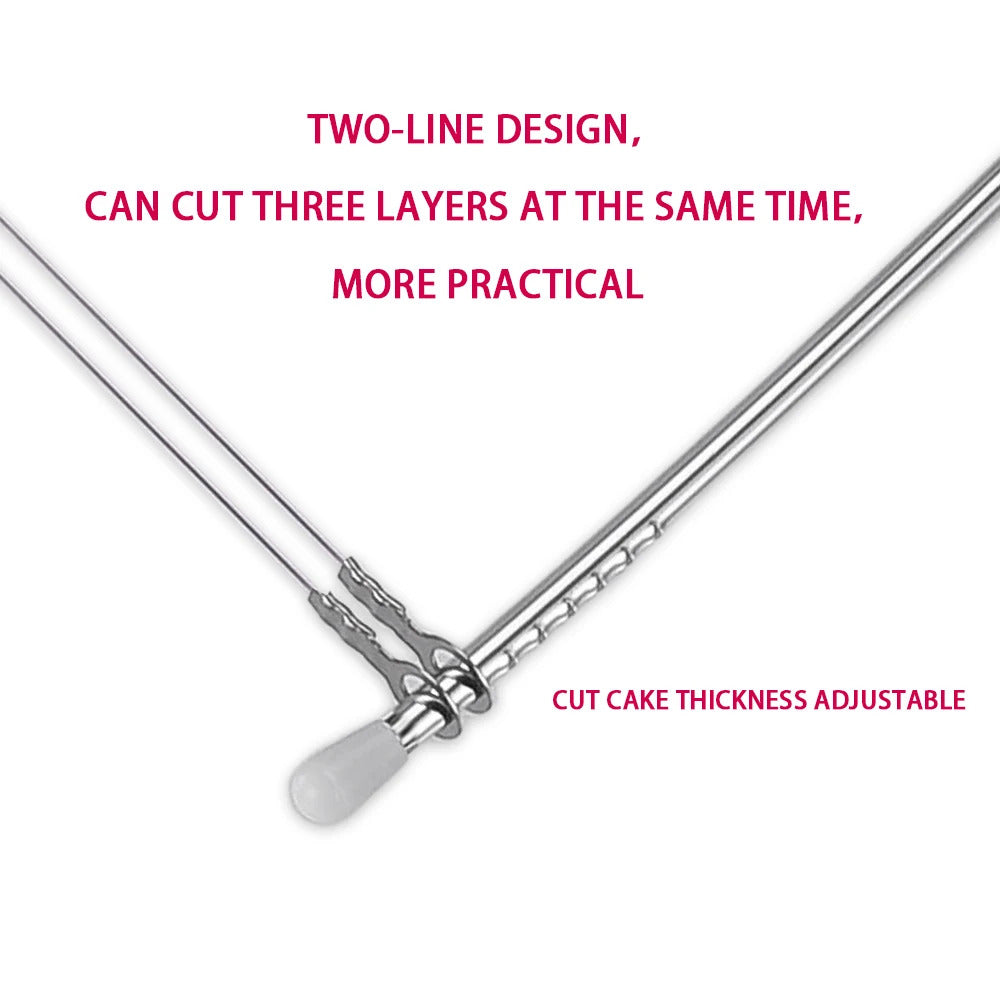 1/2-Piece Professional Adjustable Height Cake Slicer - Stainless Steel Layer Cutter for DIY Bakers