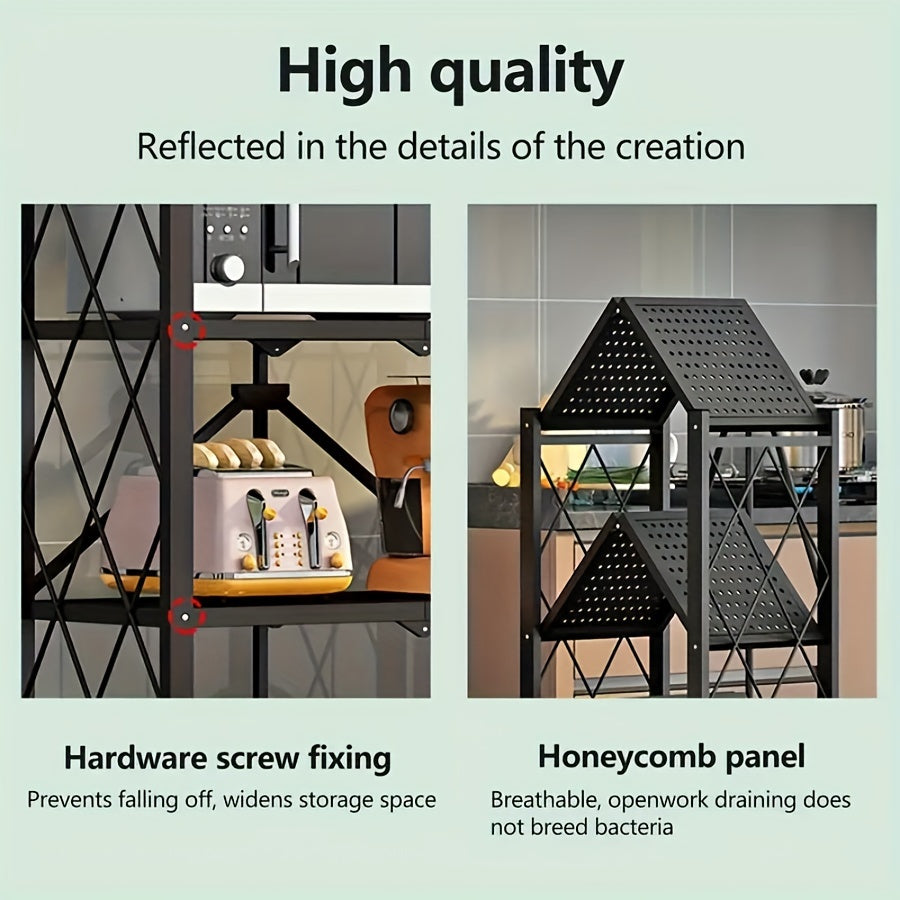Rolling Metal Storage Rack - 3/4/5 Tier Adjustable Shelving