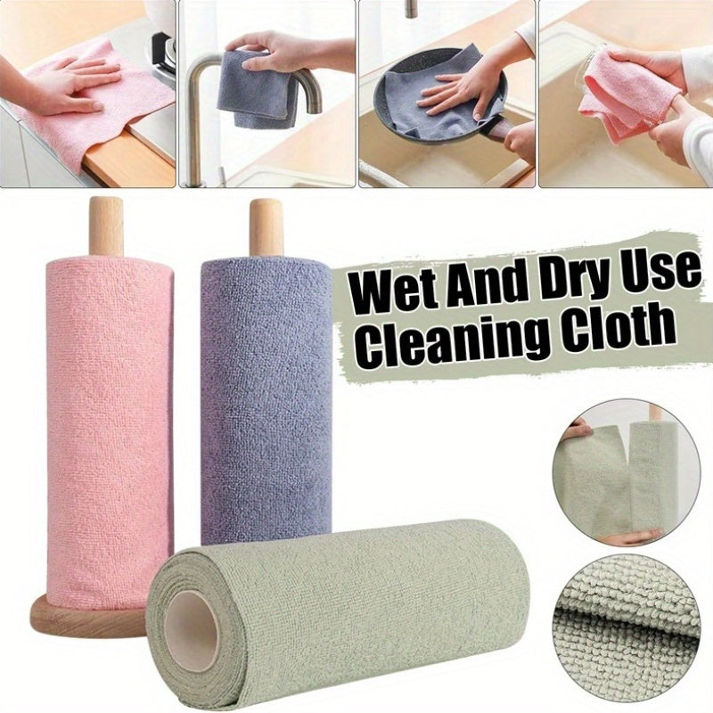 30pcs Reusable Microfiber Cleaning Cloth Roll – Absorbent, Lint-Free, Multipurpose Kitchen & Home Towels