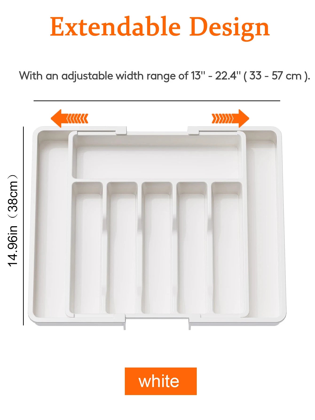 Adjustable Silverware Drawer Organizer - Expandable Utensil Tray for Kitchen Flatware Storage