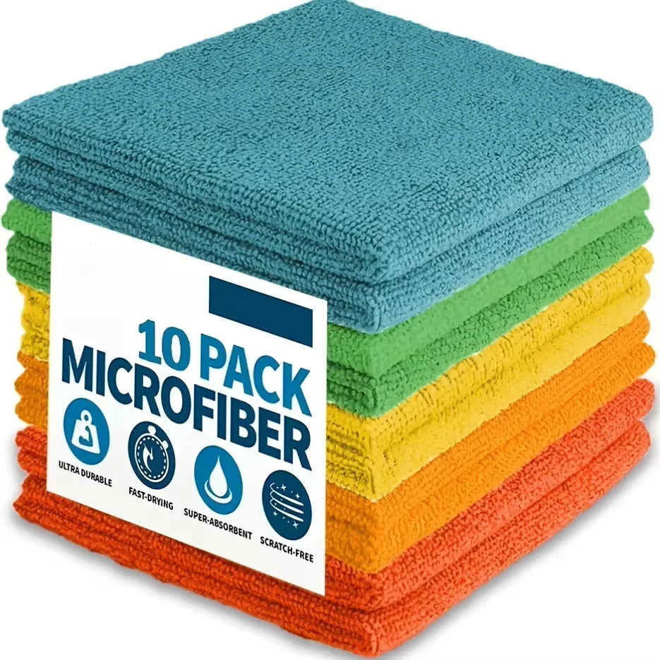 Ultra-Fine Microfiber Kitchen Towels Set - Premium Absorbent Cleaning Cloths (5/10/20 Pack Options)