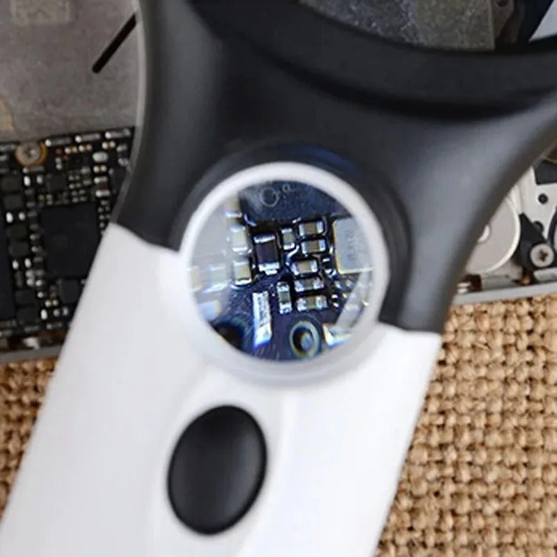 Professional 45X & 3X Magnifying Glass with LED Light - Jewelry Loupe for Coin & Stamp Collectors