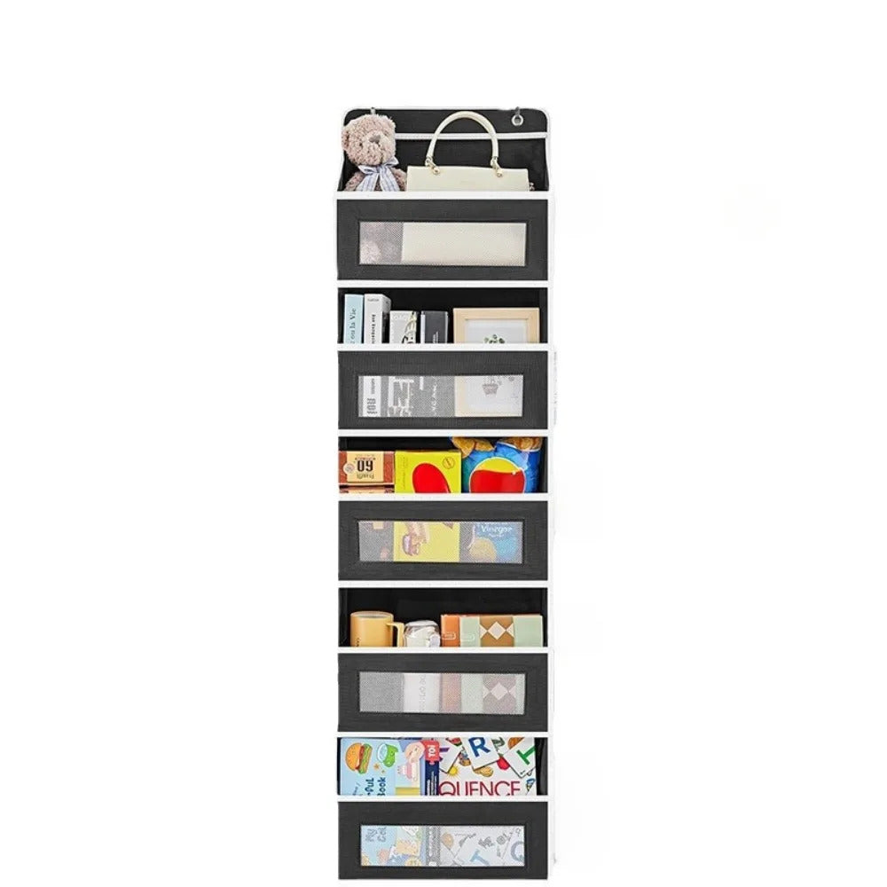 5-Shelf Hanging Door Organizer - Anti-Tilt Behind Door Storage with Large Capacity Pockets