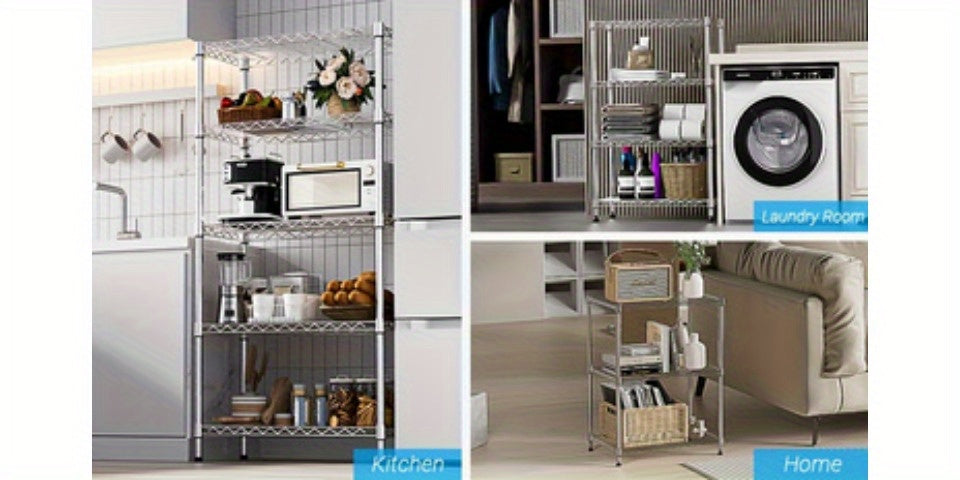 2000 lbs Heavy-Duty Steel Storage Shelving Unit – Multi-Tier Utility Wire Rack for Home, Kitchen, Office & Garage