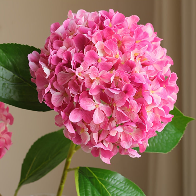Artificial Hydrangea Bouquet - 3pcs Realistic Silk Flowers with Green Stems