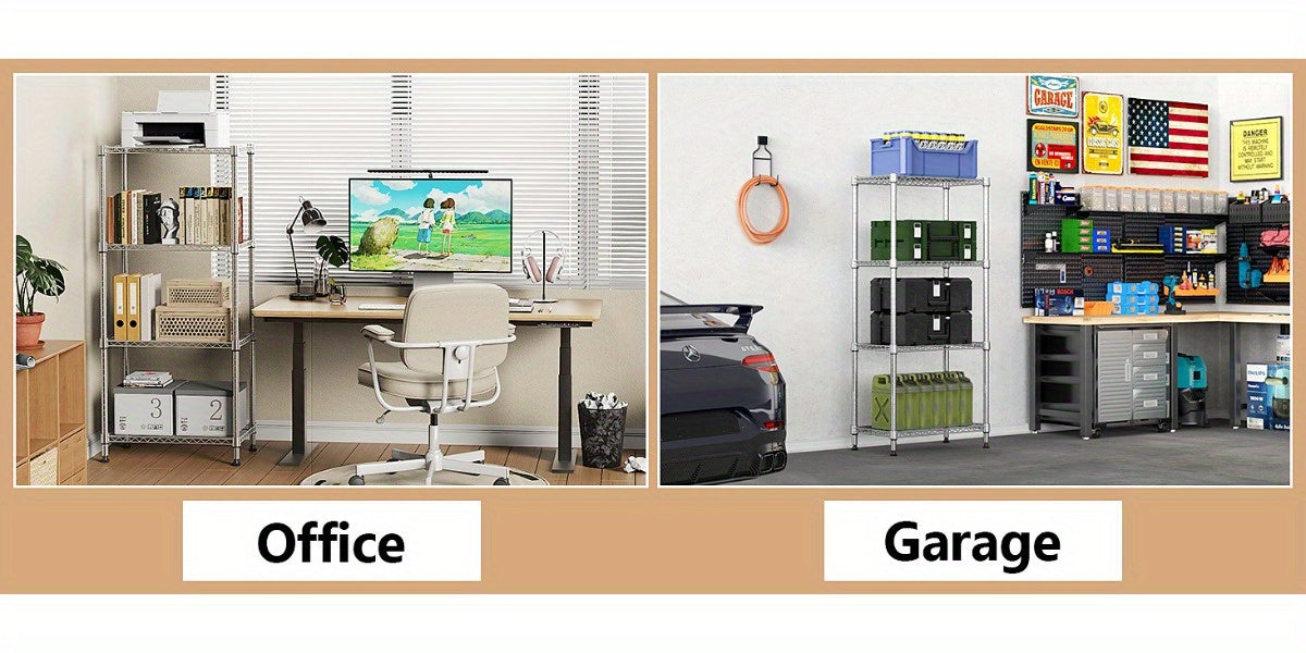 2000 lbs Heavy-Duty Steel Storage Shelving Unit – Multi-Tier Utility Wire Rack for Home, Kitchen, Office & Garage