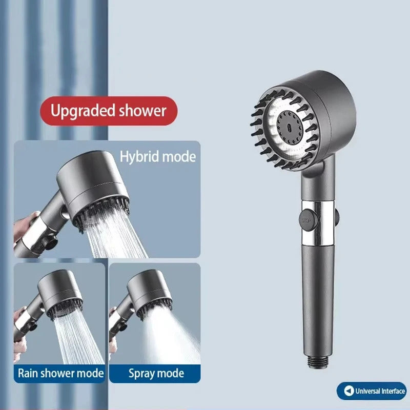 3-Mode High Pressure Filtered Shower Head - Rainfall, Massage & Mist Settings with Chlorine Filter