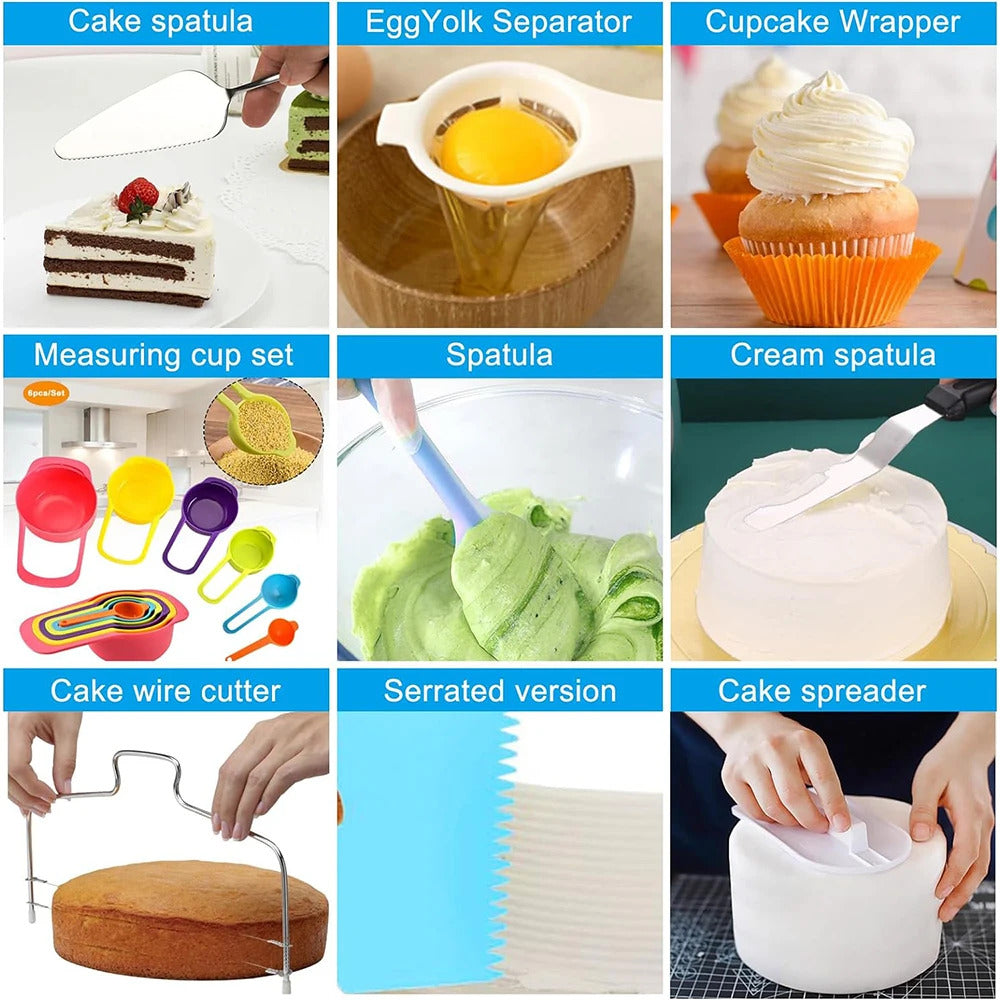 Professional Silicone Piping Bags & Stainless Steel Tips Set - Reusable Cake Decorating Kit