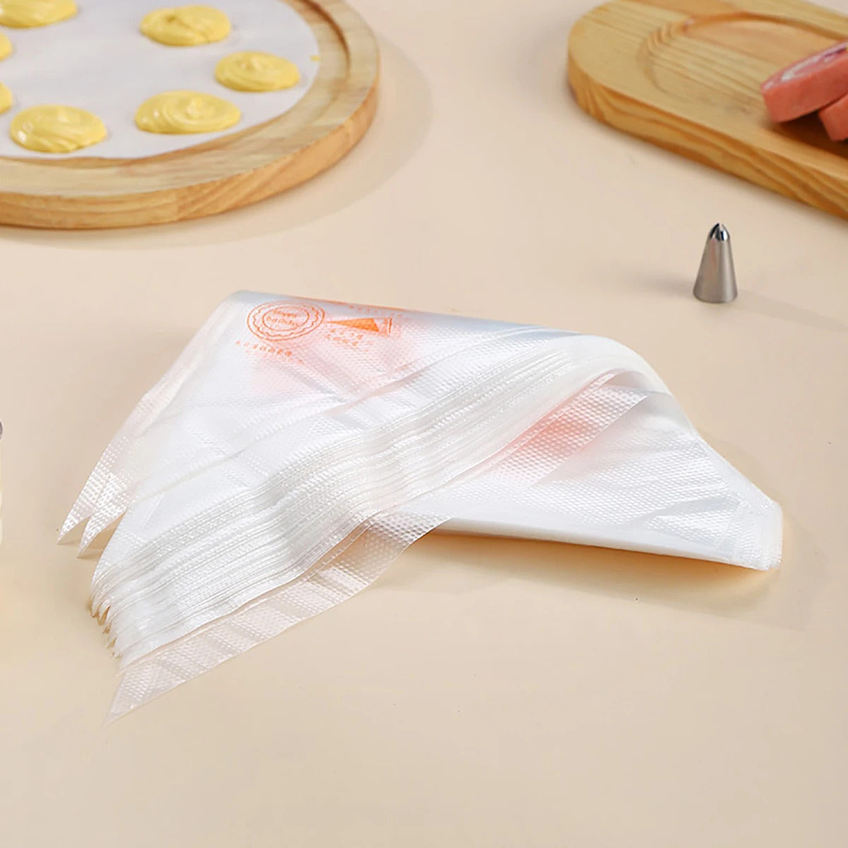 100 PCS Thick Disposable Pastry Bags - Professional Cake Cream Piping & Icing Bags for Baking Decoration