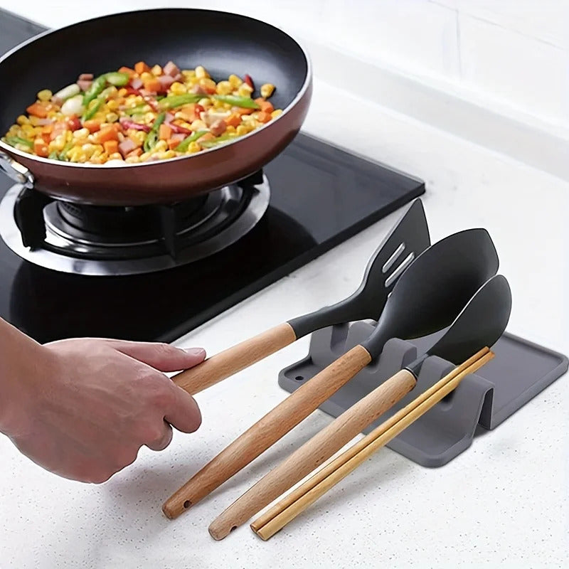 Non-Slip Silicone Tableware Drying Rack - Multifunctional Utensil Organizer for Forks, Spatulas & More