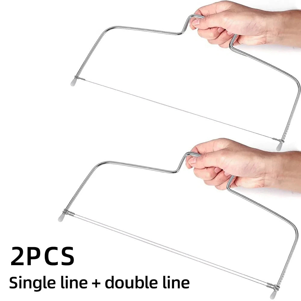 1/2-Piece Professional Adjustable Height Cake Slicer - Stainless Steel Layer Cutter for DIY Bakers
