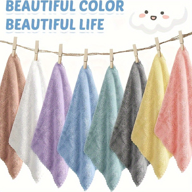 20pcs Solid Color Washcloth Set – Soft, Absorbent Small Towels for Home & Bathroom, 9.8" x 9.8"