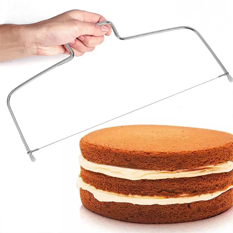 1/2-Piece Professional Adjustable Height Cake Slicer - Stainless Steel Layer Cutter for DIY Bakers