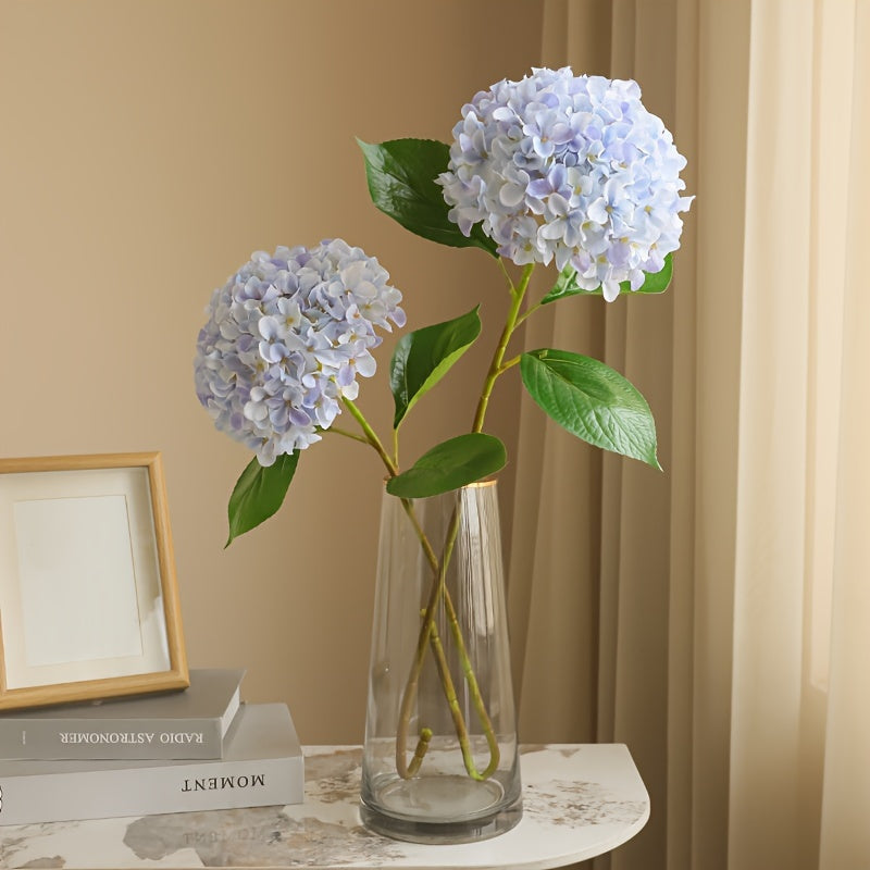 Artificial Hydrangea Bouquet - 3pcs Realistic Silk Flowers with Green Stems