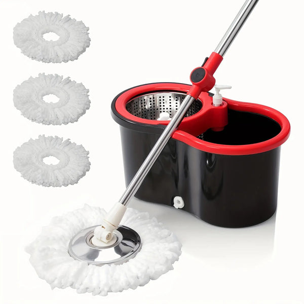 Spin mop and bucket with wringer – 360° floor cleaning system